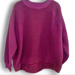Old Navy Wine Colored Sherpa Pullover XXL